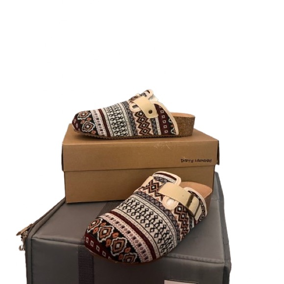 NWB Dirty Laundry Multicolor Patterned Mules - Picture 1 of 5